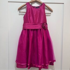 Chaps Girls Fuchsia Satin & Organza Holiday Party Dress – Size 10